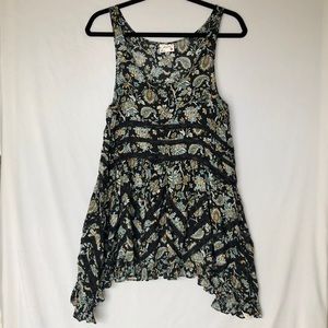 Free People black, yellow paisley, short dress